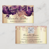 Lila Rose Glitzer Tropfen Logo-Event-Plane Visitenkarte (Vorne/Hinten)