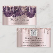 Lila Rose Glitzer Tropfen Logo-Event-Plane Visitenkarte (Vorne/Hinten)