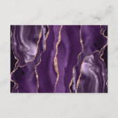 Lila Rose Gold Agate Dunkle Hochzeitsdetails Begleitkarte (Rückseite)