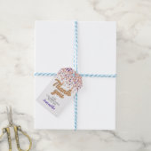 Lila Rose Gold Confetti Geschenketiketten Geschenkanhänger (Mit Garn)