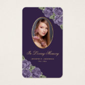 Lila Rose Gold Cross Bestattungskarte (Vorderseite)