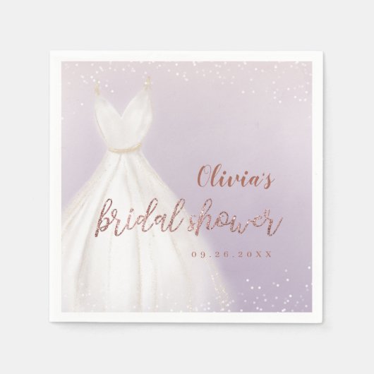 Lila Rose Gold Elegantes Dress Brautparty Serviette (Vorderseite)