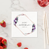 Lila Rose Gold Frame Brautparty Paper Serviette (Beispiel)