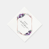 Lila Rose Gold Frame Brautparty Paper Serviette (Ecke)