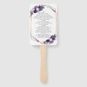 Lila Rose Gold Geometric Wedding Fächer (Rückseite)