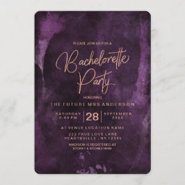 Lila & Rose Gold Junggeselinnen-Abschied Einladung