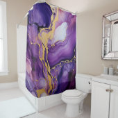 Lila Rose Gold Liquid Tinte Marmor Duschvorhang (Beispiel)