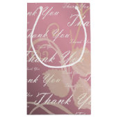 lila, Rose, Gold, Silber, danke + Sie, Blume, sm Kleine Geschenktüte (Rückseite)