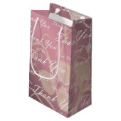 lila, Rose, Gold, Silber, danke + Sie, Blume, sm Kleine Geschenktüte (Rückseite Schrägansicht)