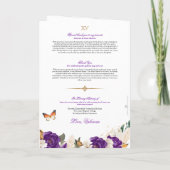 Lila Rose Gold Tiara Butterfly Quinceanera Programm (Rückseite)