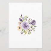 Lila Rose & Greenery Leves Blumenmenü Menükarte (Rückseite)