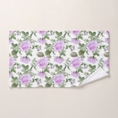 Lila Rose Grünpflanzen Blume Blumen Elegantes Gesc Badhandtuch Set (Handtuch)