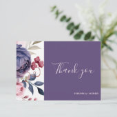 Lila Rose Hochzeit Dankeskarte (Stehend Vorderseite)