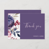 Lila Rose Hochzeit Dankeskarte (Vorne/Hinten)