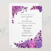 Lila Rose Hochzeit Einladung Rosa Blumenladen (Vorne/Hinten)