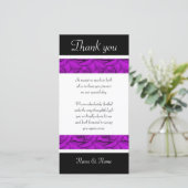 Lila Rose - Hochzeit & Geburtstag Dankeschön Dankeskarte (Stehend Vorderseite)