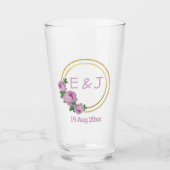 Lila Rose Hochzeit Glas (Vorderseite)