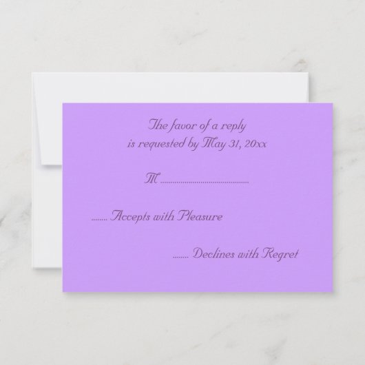 Lila Rose Hochzeit RSVP (Rückseite)