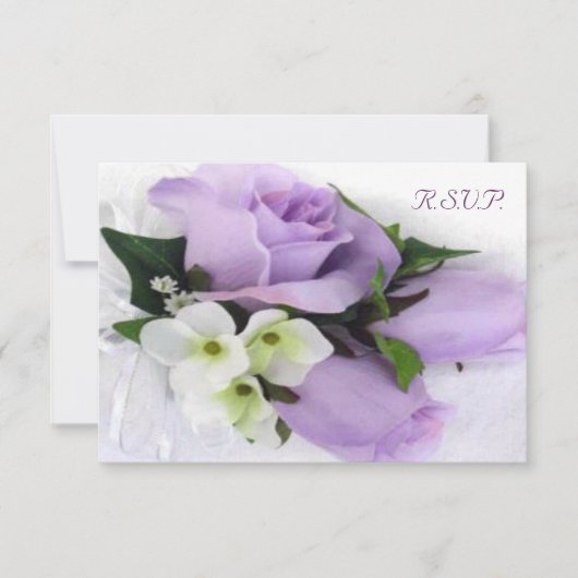 Lila Rose Hochzeit RSVP Karte (Vorderseite)