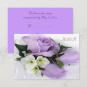 Lila Rose Hochzeit RSVP Karte (Vorne/Hinten)