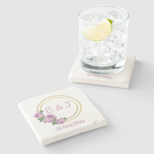 Lila Rose Hochzeit Steinuntersetzer