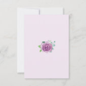 Lila Rose Hochzeitkarten für Wasserfarben RSVP Karte (Rückseite)