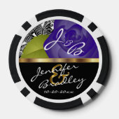 Lila Rose Hochzeitsdesign für Braut und Bräutigam Pokerchips (Rückseite)