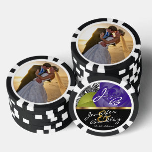 Lila Rose Hochzeitsdesign für Braut und Bräutigam Pokerchips