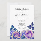 Lila Rose Hochzeitseinladung. Blütenfarben Einladung (Vorderseite)