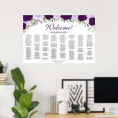 Lila Rose Horizontales Alphabetisches Sitzdiagramm Poster (Heimbüro)