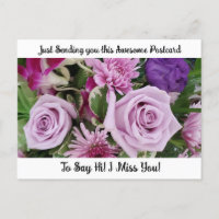 Lila Rose "I Miss YOU" Sprichwort Hi Post Card