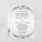 Lila Rose in Silber, Grau Einladung (Vorne/Hinten)