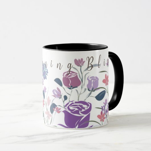 Lila Rose Kaffeepause Tasse (VorderseiteRechts)