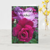Lila Rose Karte (Gelbe Blume)