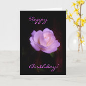 Lila Rose Karte (Gelbe Blume)