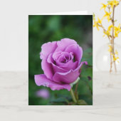 Lila Rose Karte (Gelbe Blume)