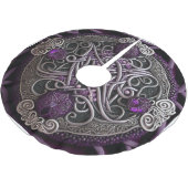 Lila Rose Keltisches Knotpapier Polyester Weihnachtsbaumdecke (Schrägansicht)