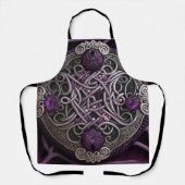 Lila Rose Keltisches Knotpapier Schürze (Vorderseite)