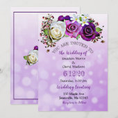 Lila Rose Lavender Floral Hochzeit Einladungen (Vorne/Hinten)