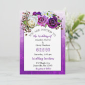 Lila Rose Lavender Floral Hochzeit Einladungen (Stehend Vorderseite)