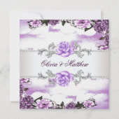 Lila Rose Lavender Lila White Cloud Wedding Einladung (Vorderseite)