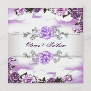 Lila Rose Lavender Lila White Cloud Wedding Einladung