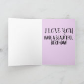 LILA ROSE LIEBE SIE BIRTHDAY Grußkarte Karte (Innenseite)