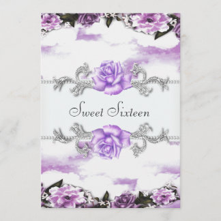 Lila Rose Lila Hübsches 16 . Geburtstag Party Einladung