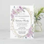 Lila Rose Lilac Wasserfarben Einladung (Stehend Vorderseite)