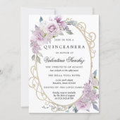 Lila Rose Lilac Wasserfarben Einladung (Vorderseite)