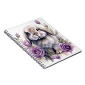 Lila Rose Love Bunny Rabbit Notizblock (Rechte Seite)
