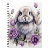 Lila Rose Love Bunny Rabbit Notizblock (Vorderseite)