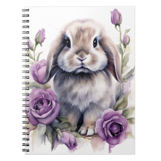 Lila Rose Love Bunny Rabbit Notizblock (Vorderseite)