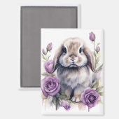 Lila Rose Love Oared Bunny Rabbit Magnet (Vorderseite/Rückseite)